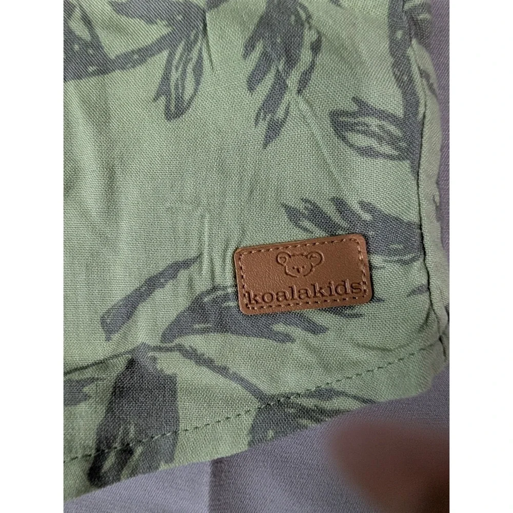 Koala Kids Boys‎ 2-Piece Set Sage Button Up Shirt & Denim Shorts NWT Size 3T